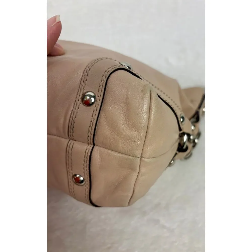 Coach Y2K Carly Curb Chain Hobo in Blush/Champagne Premium Leather
